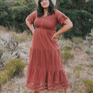 Rusty Rose cotton Maxi dress (never worn)